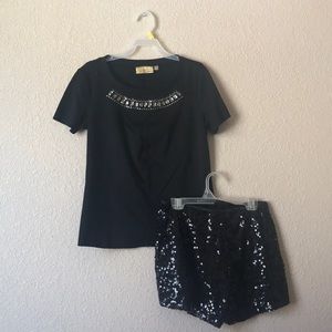 Black blouse with gems